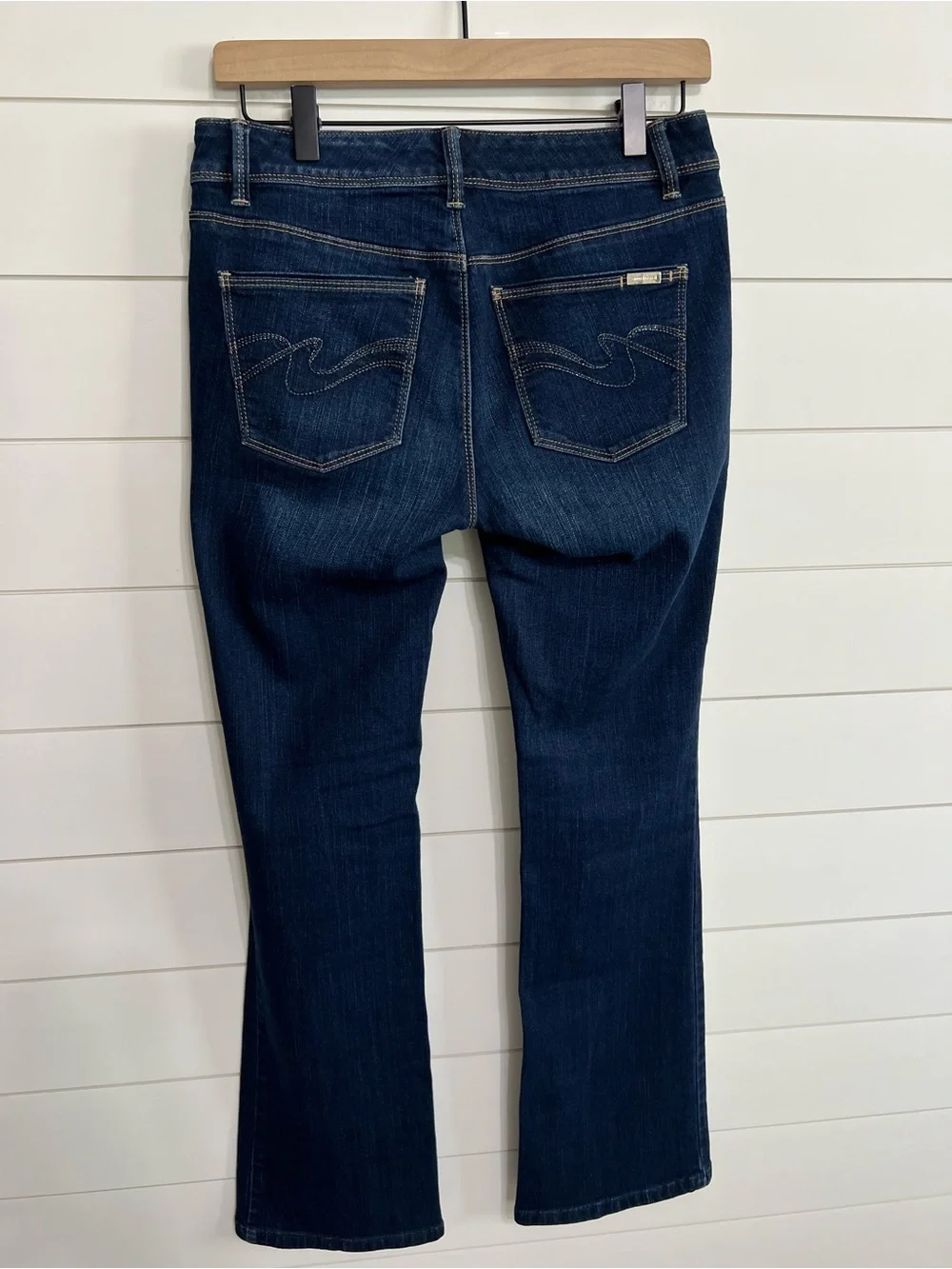 White House Black Market Bootcut Jeans Women 2P Dark Wash Mid Rise Stretch Denim